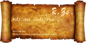 Rádai Zsófia névjegykártya